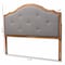 Baxton Studio Gala Traditional Dark Grey Fabric Upholstered and Walnut Brown Finished Wood Arched Headboard-Queen 191-11435-ZORO - alternate 3